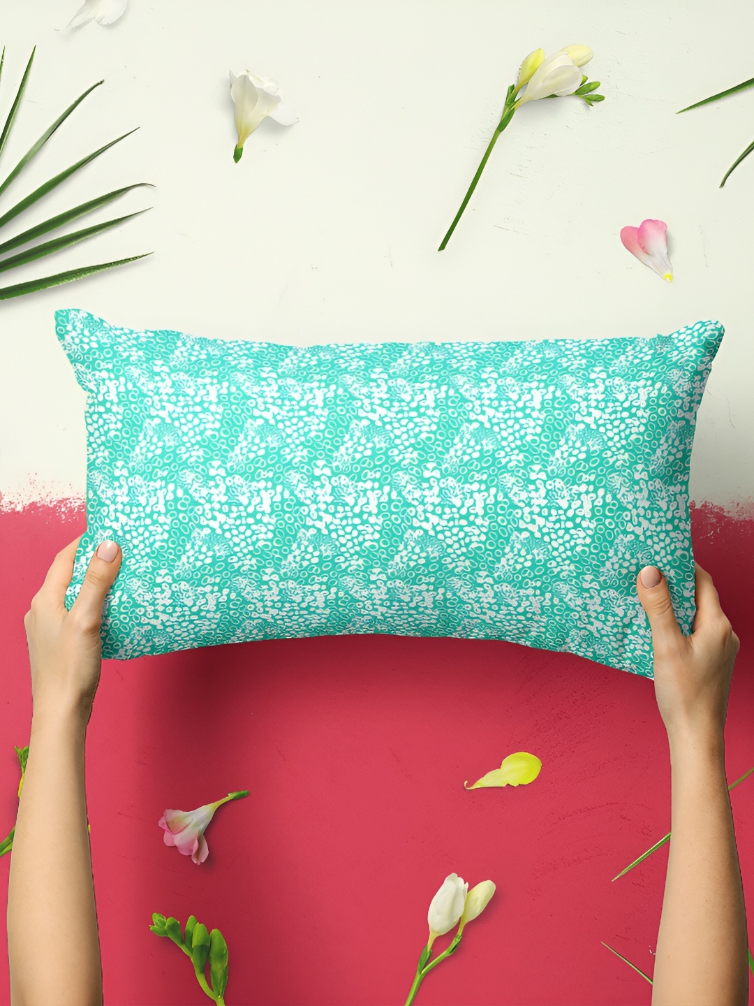

ArtzFolio Green & White 2Pcs Geometric Rectangle Pillow Covers