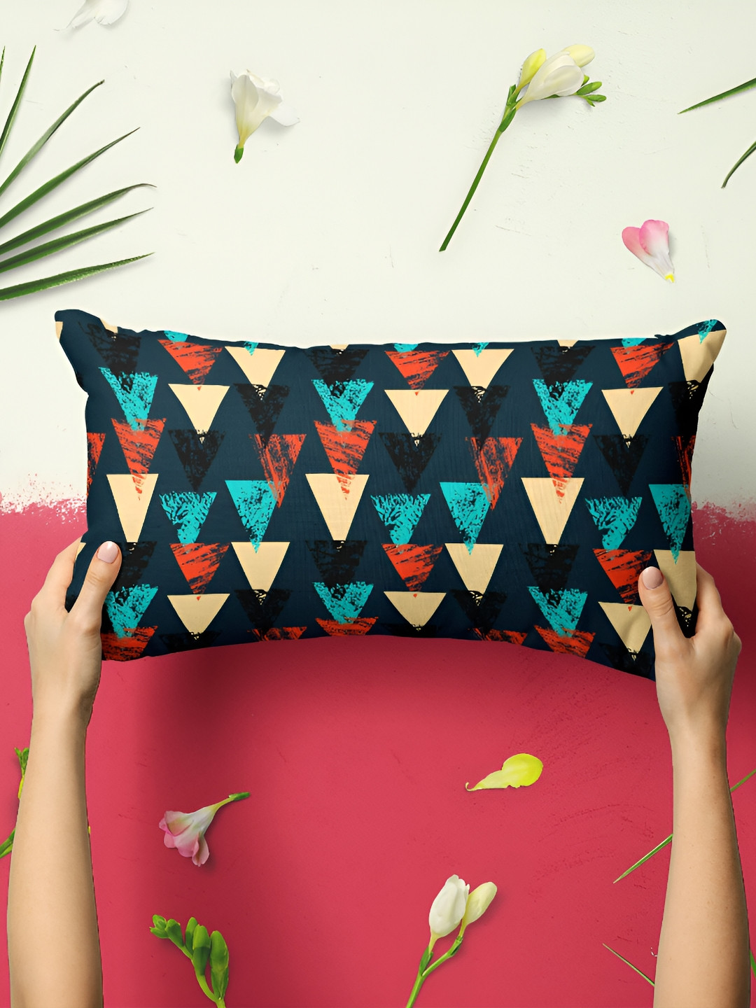 

ArtzFolio Navy Blue & Cream 2 Pieces Printed Rectangle Pillow Covers