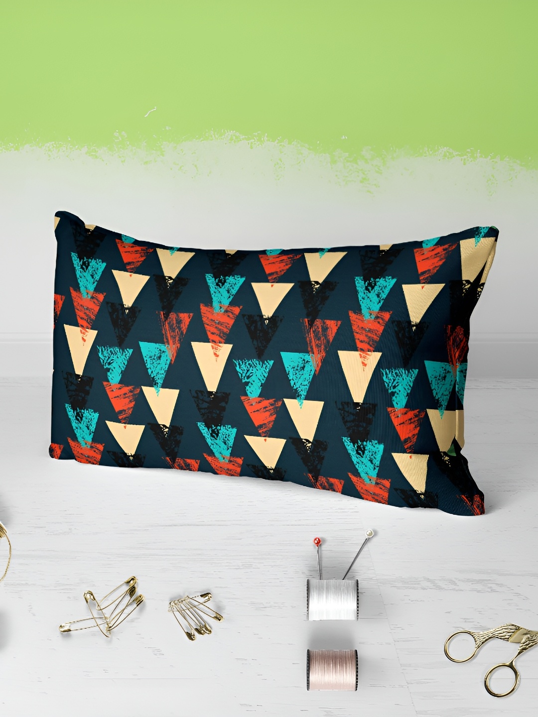 

ArtzFolio Navy Blue & Cream 2 Pieces Printed Velvet Rectangle Pillow Covers