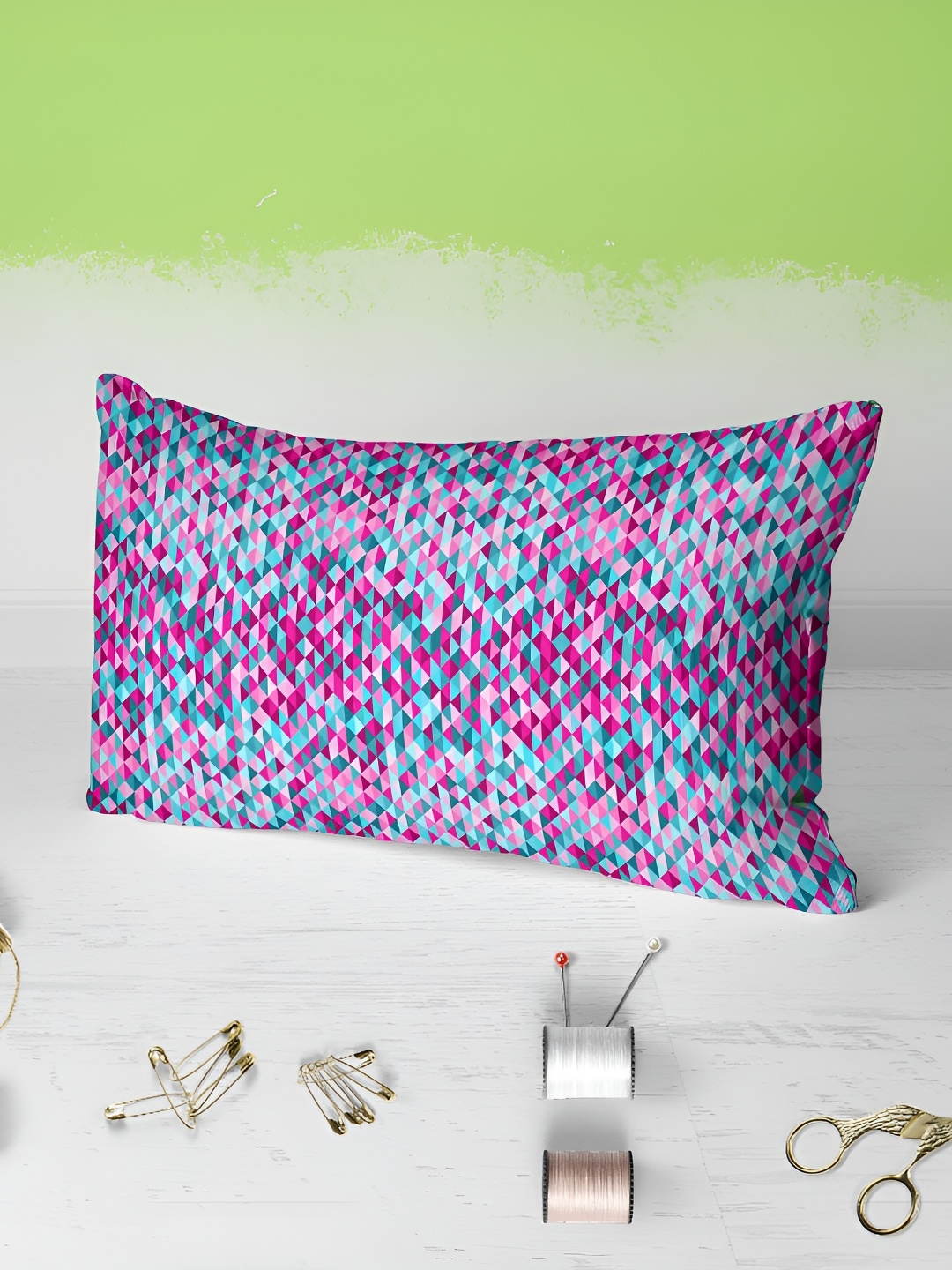 

ArtzFolio Pink & Green 2Pcs Abstract Rectangle Pillow Covers