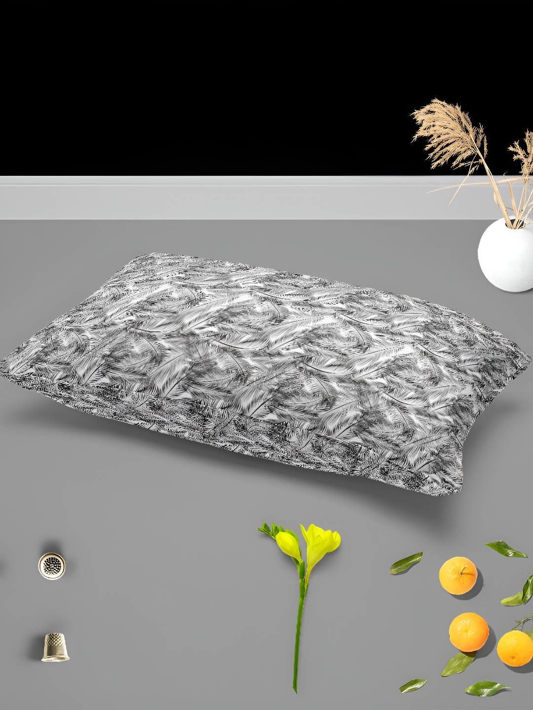 

ArtzFolio Grey & Black 2 Pieces Rectangle Pillow Covers