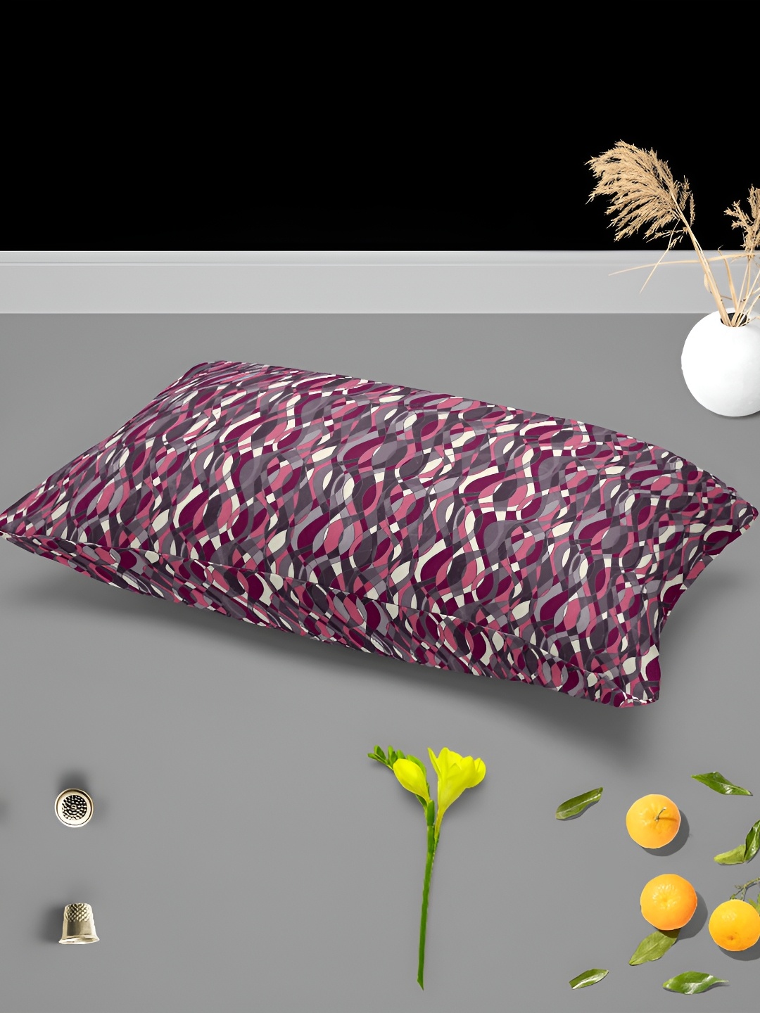 

ArtzFolio Pink & Grey 2 Pieces Printed Rectangle Pillow Covers