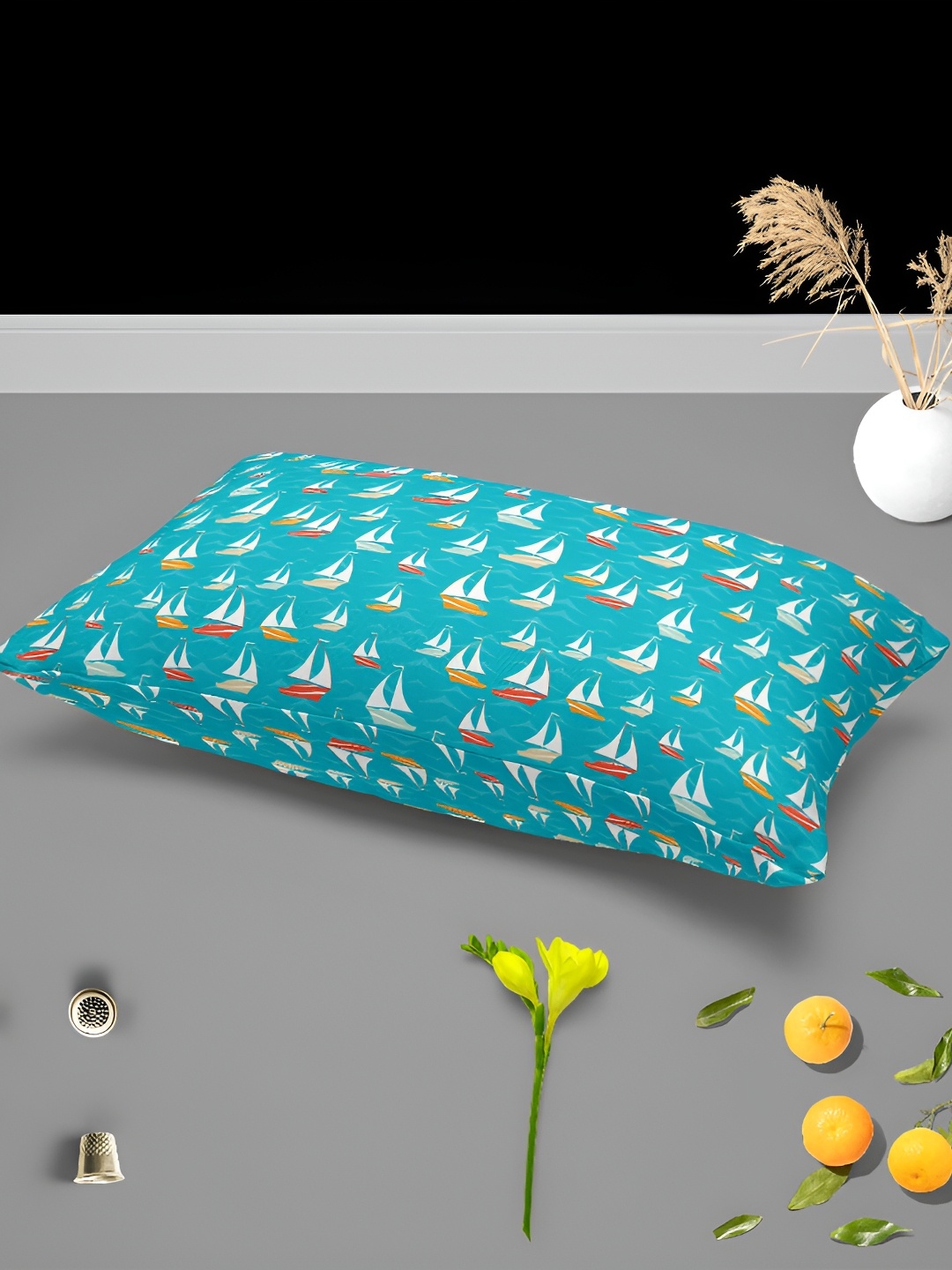 

ArtzFolio Blue & Red 2 Pieces Self Design Printed Rectangle Pillow Covers
