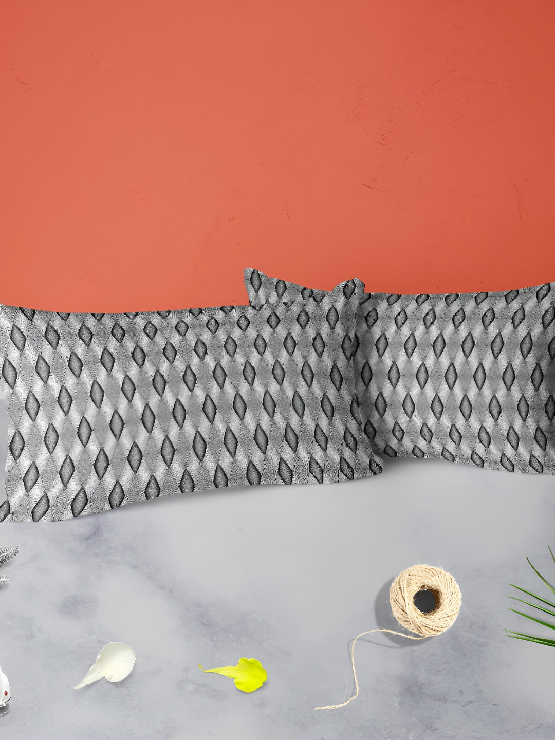 

ArtzFolio Grey 2 Pieces Velvet Rectangle Pillow Covers