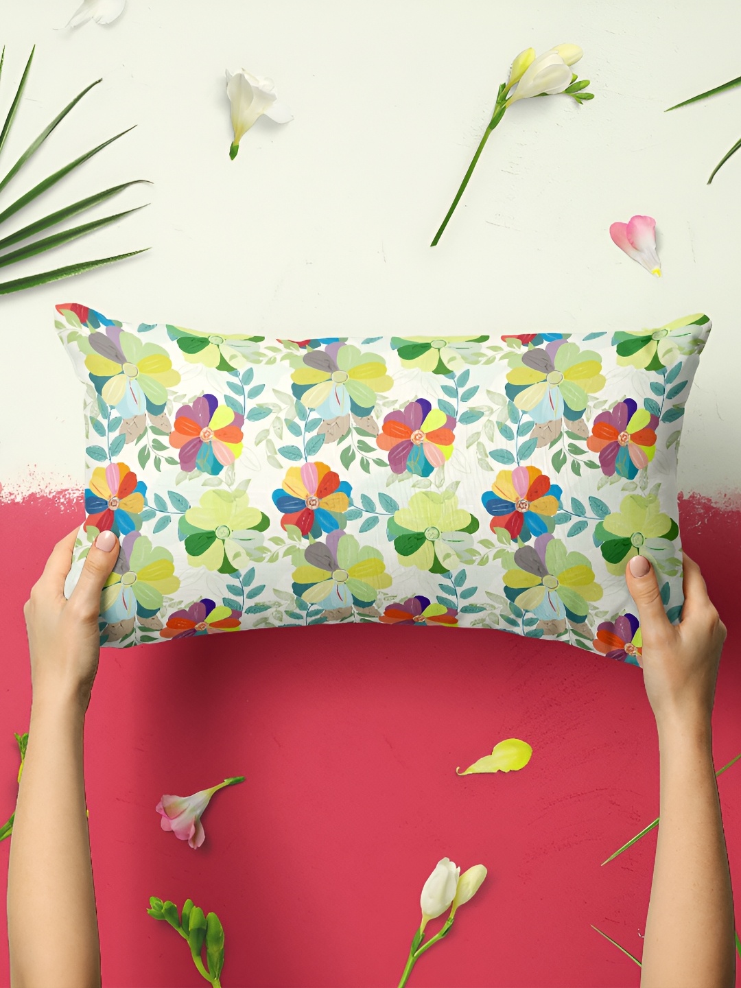 

ArtzFolio Green & Blue 2 Pieces Floral Printed Rectangle Pillow Covers