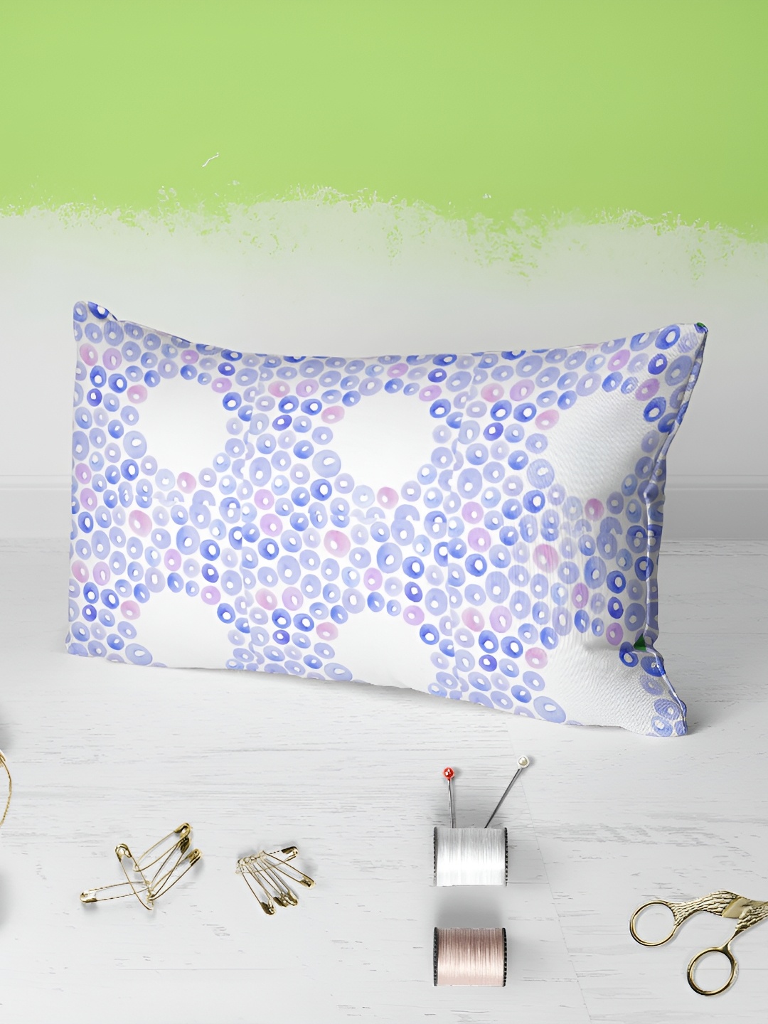 

ArtzFolio Blue & White Abstract 2 Pieces Rectangular Pillow Covers