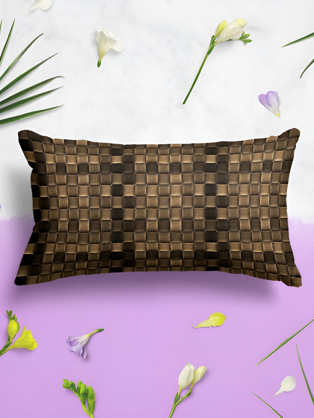 

ArtzFolio Brown 2 Pieces Self Design Rectangle Velvet Pillow Covers