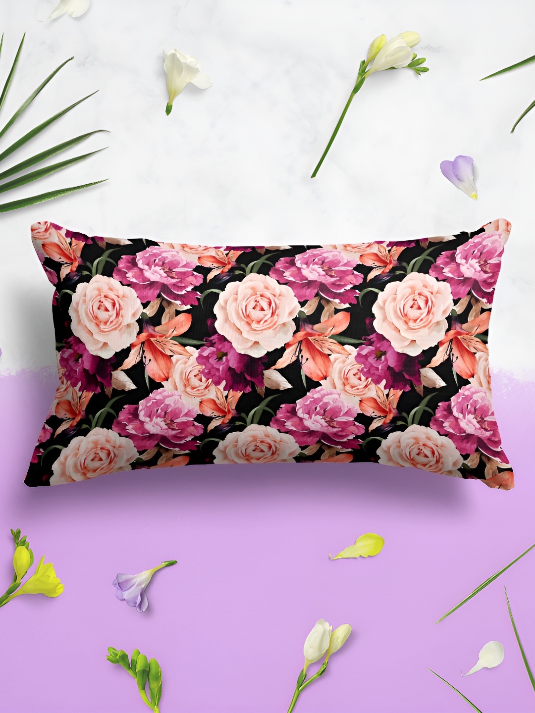 

ArtzFolio Black & Pink 2 Pieces Printed Rectangle Pillow Covers