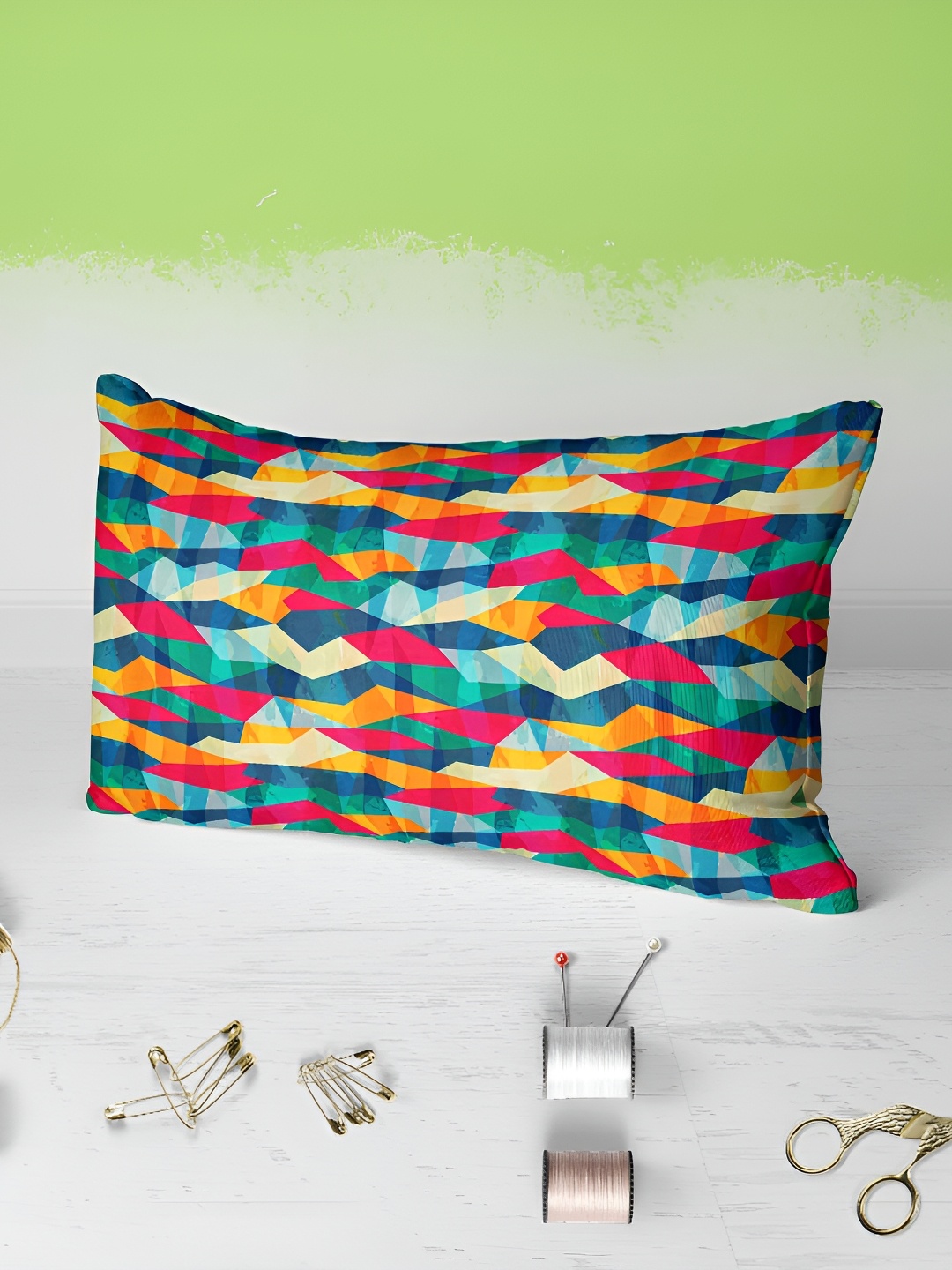 

ArtzFolio Blue & Orange 2 Pieces Abstract Printed Rectangle Pillow Covers
