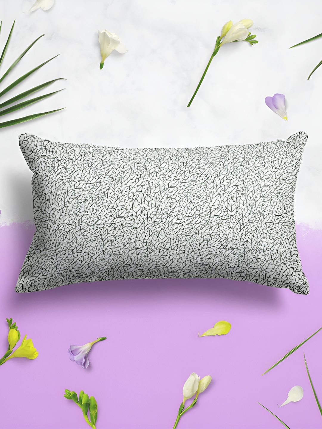 

ArtzFolio White & Black 2 Pieces Floral Printed Rectangle Pillow Covers