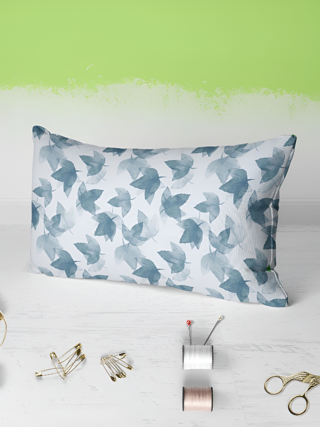 

ArtzFolio White & Blue 2 Pieces Printed Rectangle Pillow Covers