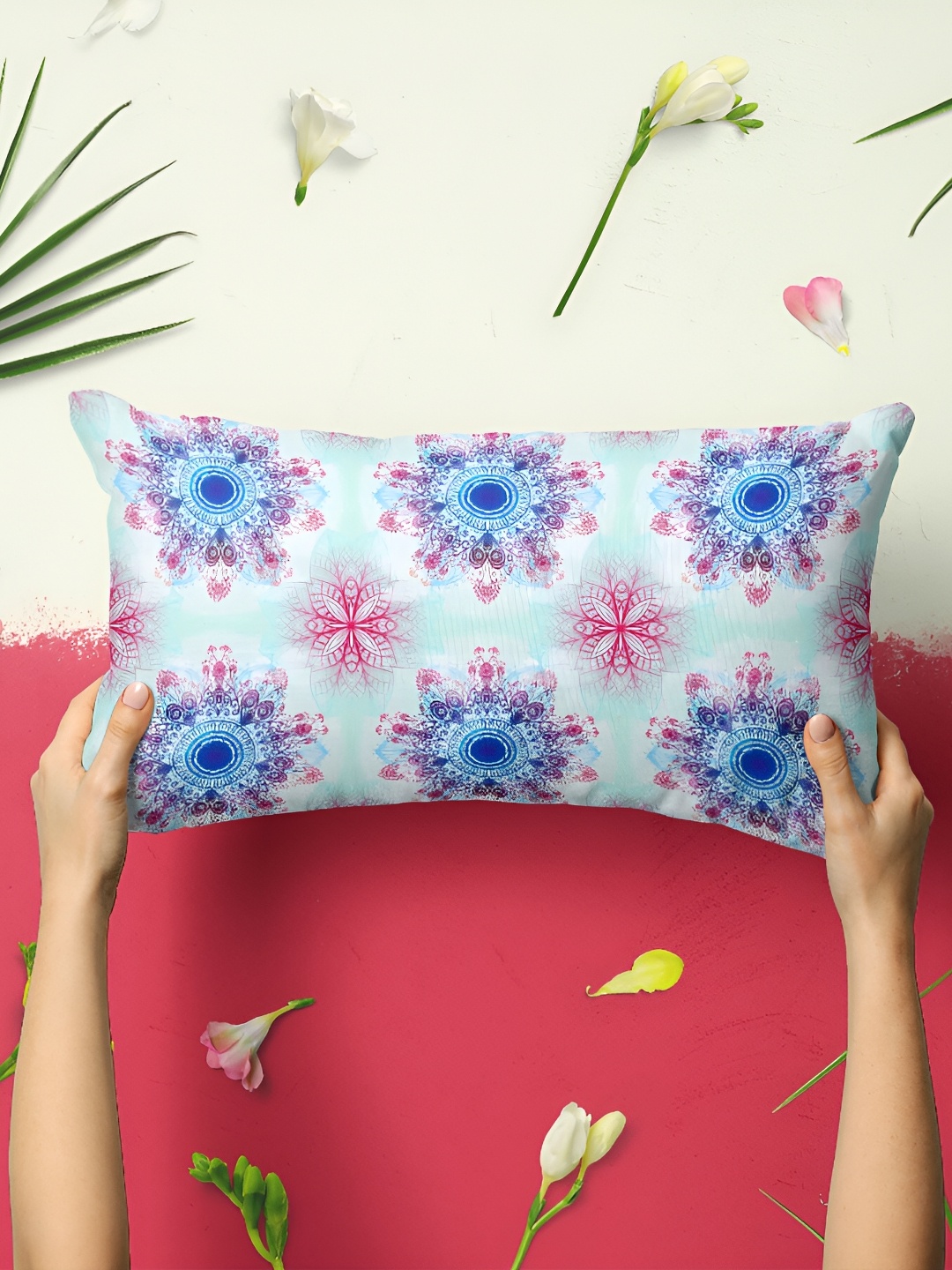 

ArtzFolio Blue Pink 2 Pieces Rectangle Pillow Covers