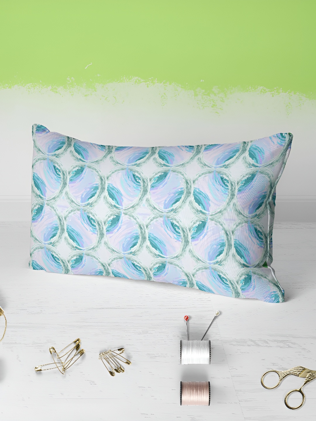 

ArtzFolio White & Blue 2 Pieces Printed Rectangle Pillow Covers