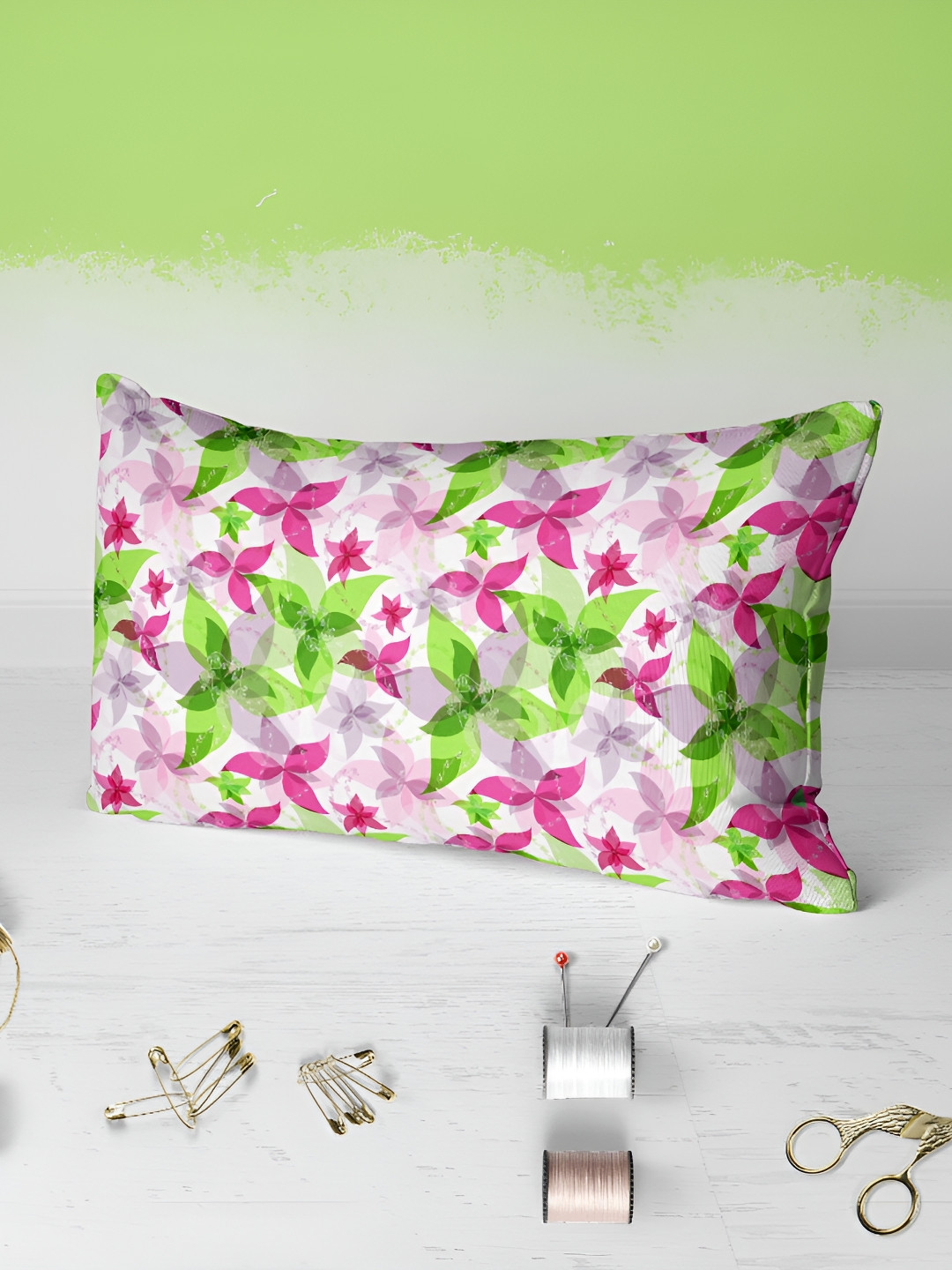 

ArtzFolio Green 2 Pieces Printed Rectangle Pillow Covers