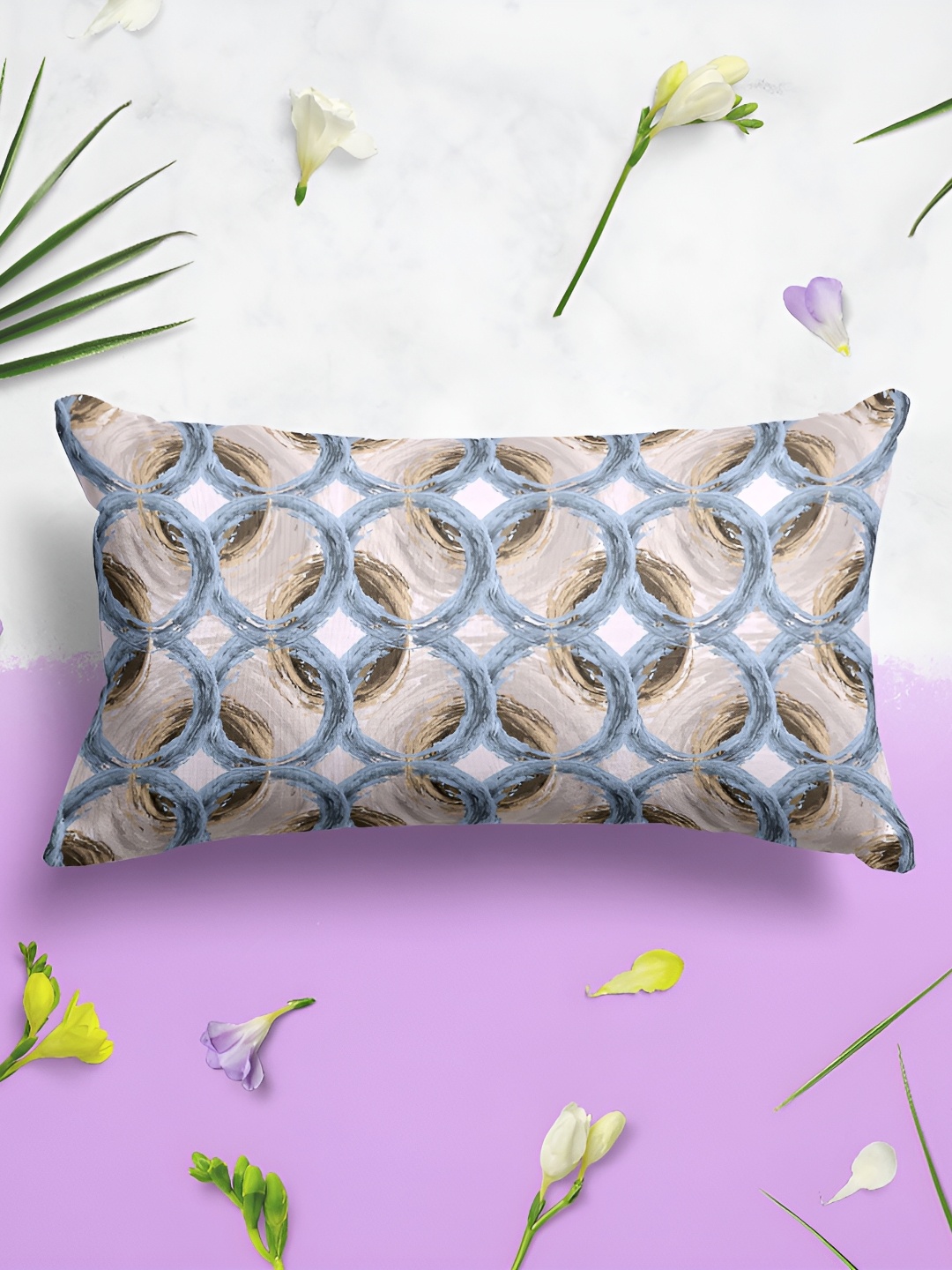 

ArtzFolio Beige & Grey 2 Pieces Abstract Cotton Rectangle Pillow Covers