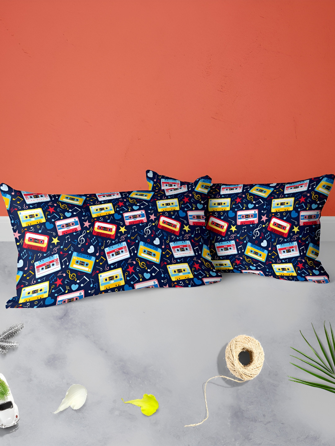 

ArtzFolio Navy Blue 2 Pieces Abstract Rectangle Pillow Covers