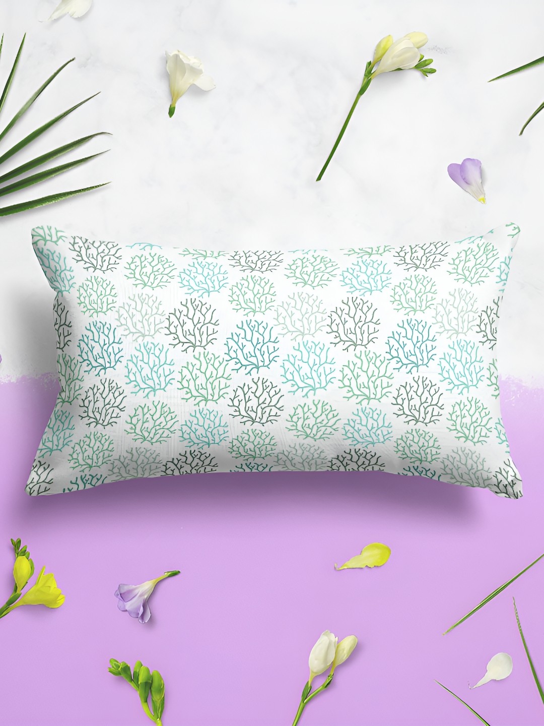 

ArtzFolio Green & Blue 2Pcs Floral Rectangle Pillow Covers