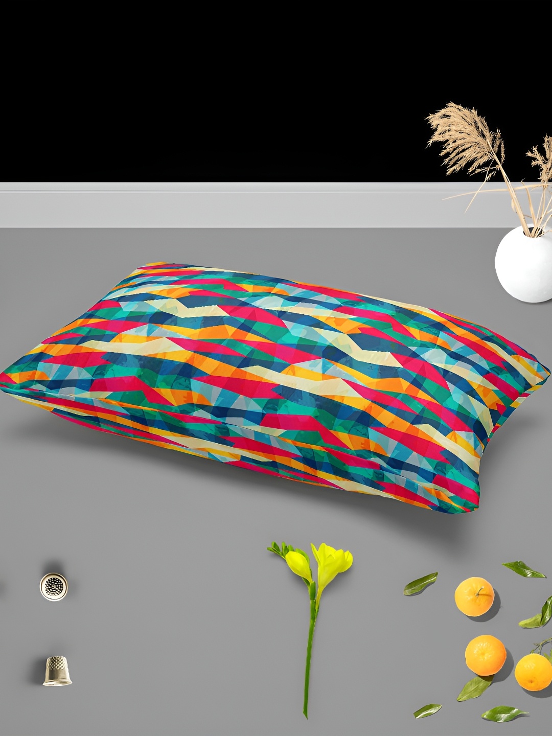 

ArtzFolio Red & Blue 2 Pieces Abstract Printed Rectangle Pillow Covers