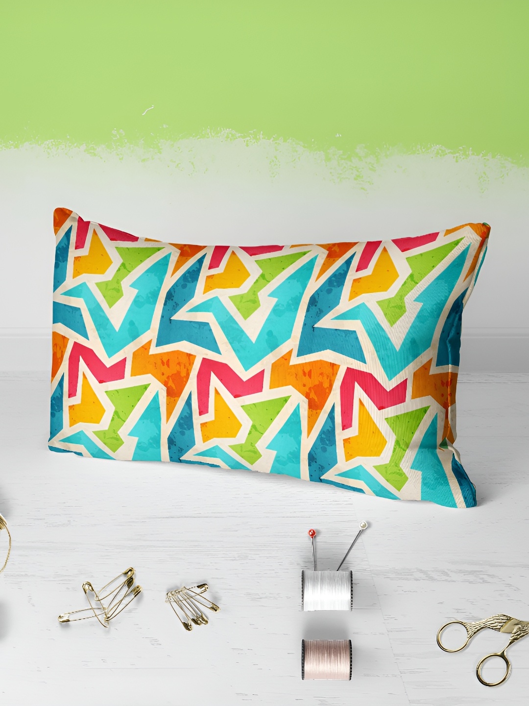

ArtzFolio Blue & Red 2 Pieces Abstract Velvet Rectangle Pillow Covers