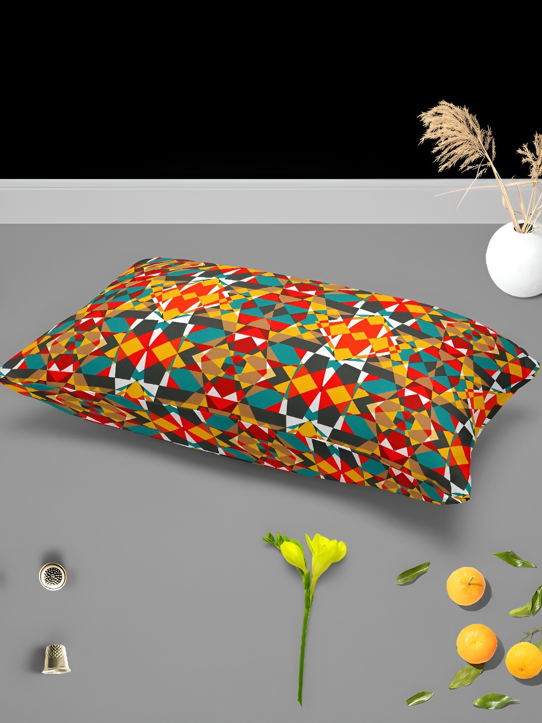 

ArtzFolio Yellow Red 2 Pieces Abstract Printed Rectangle Pillow Covers