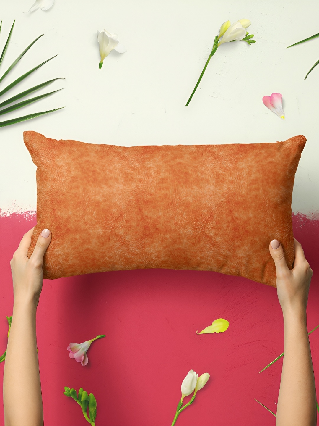 

ArtzFolio Orange 2 Pieces Self Design Rectangle Pillow Covers