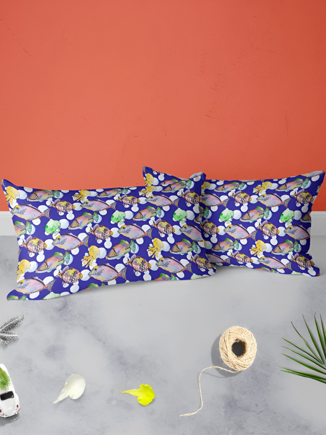 

ArtzFolio Blue & Green 2 Pieces Rectangle Pillow Covers