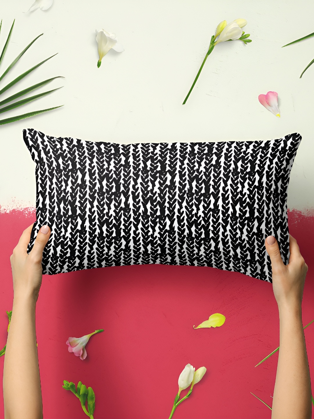 

ArtzFolio Black & White 2 Pieces Self Design Rectangle Pillow Covers