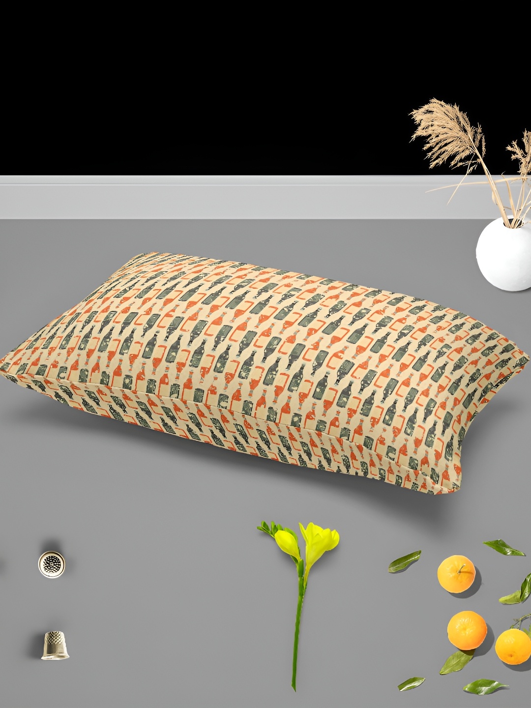 

ArtzFolio Brown & Green 2 Pieces Self Design Rectangle Velvet Pillow Covers