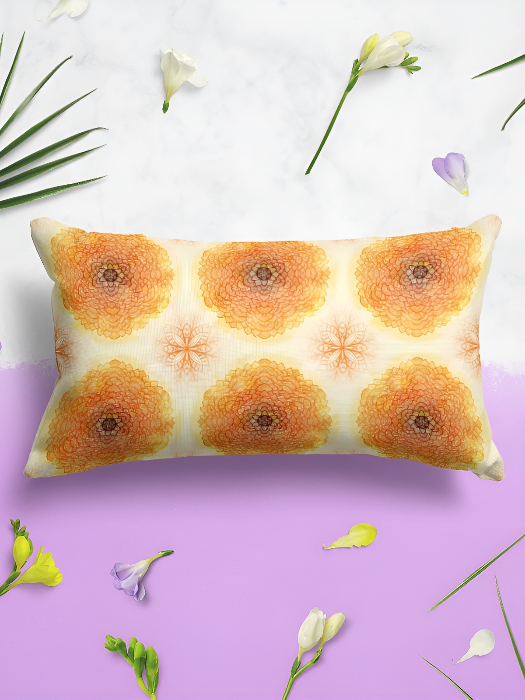 

ArtzFolio Brown White 2 Pieces Abstract Printed Rectangle Pillow Covers