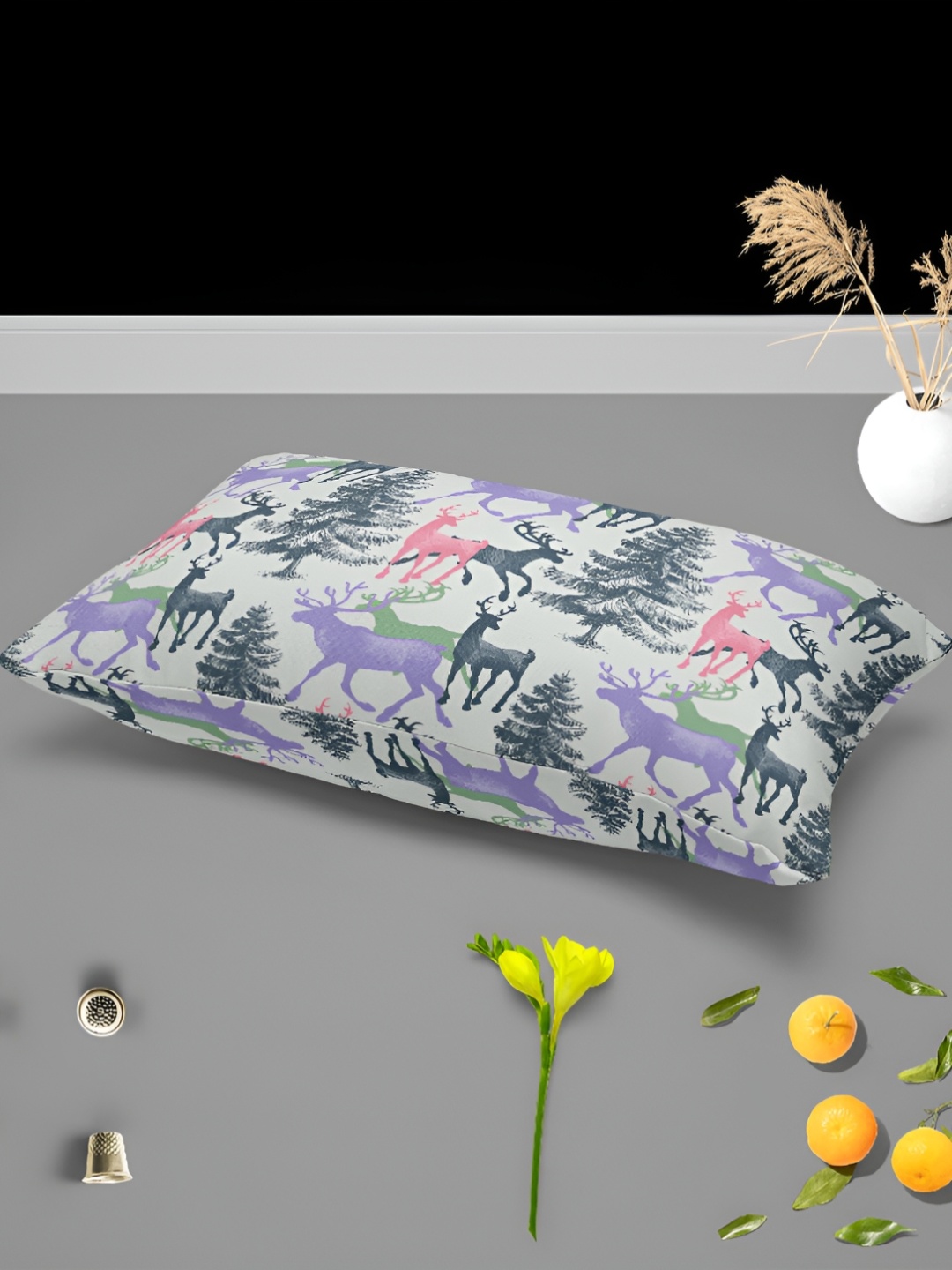 

ArtzFolio Cream & Grey 2 Pieces Abstract Printed Rectangle Pillow Covers
