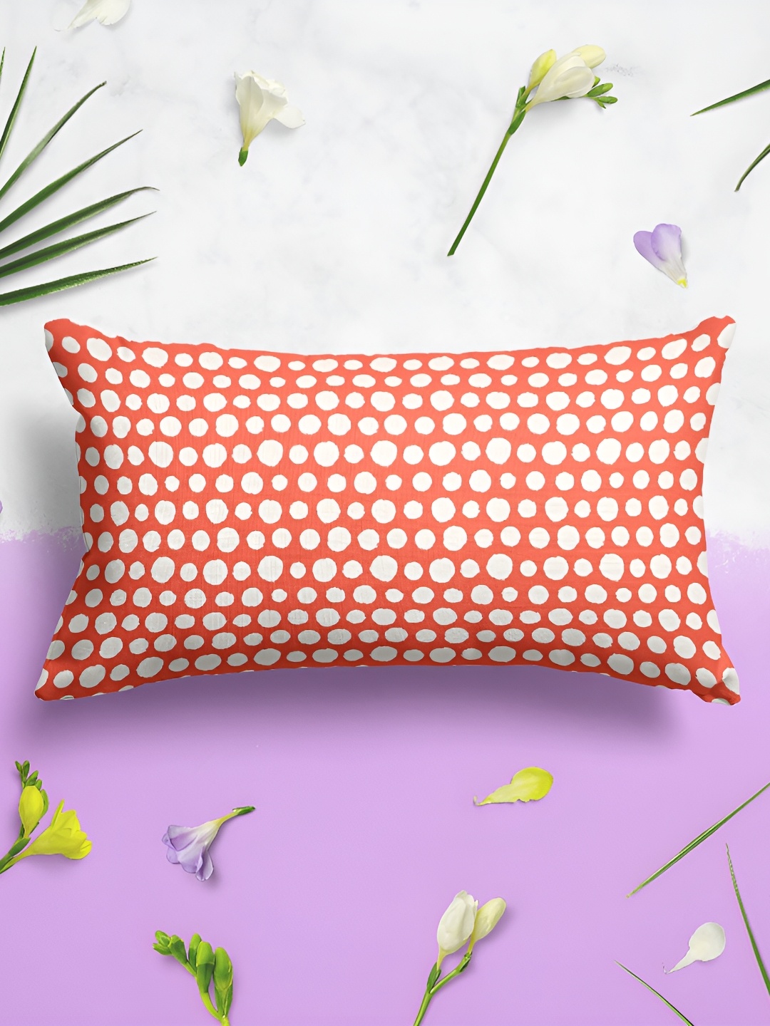

ArtzFolio White & Orange 2 Pieces Rectangular Pillow Covers