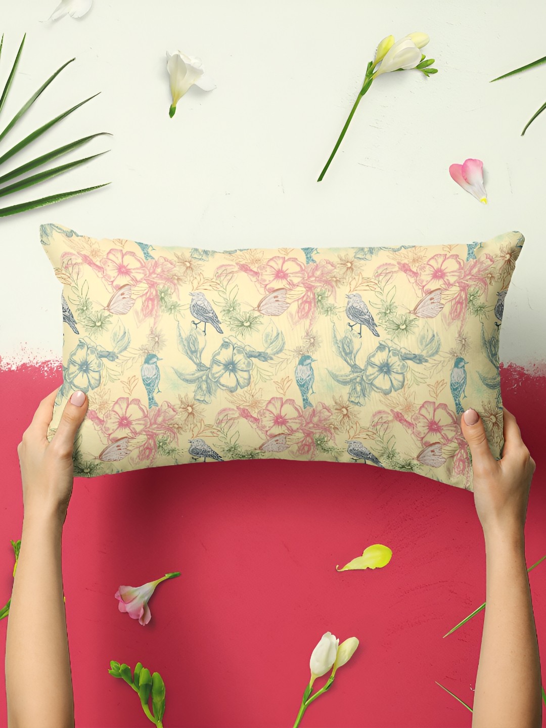

ArtzFolio Yellow & Blue 2 Pieces Printed Velvet Rectangle Pillow Covers