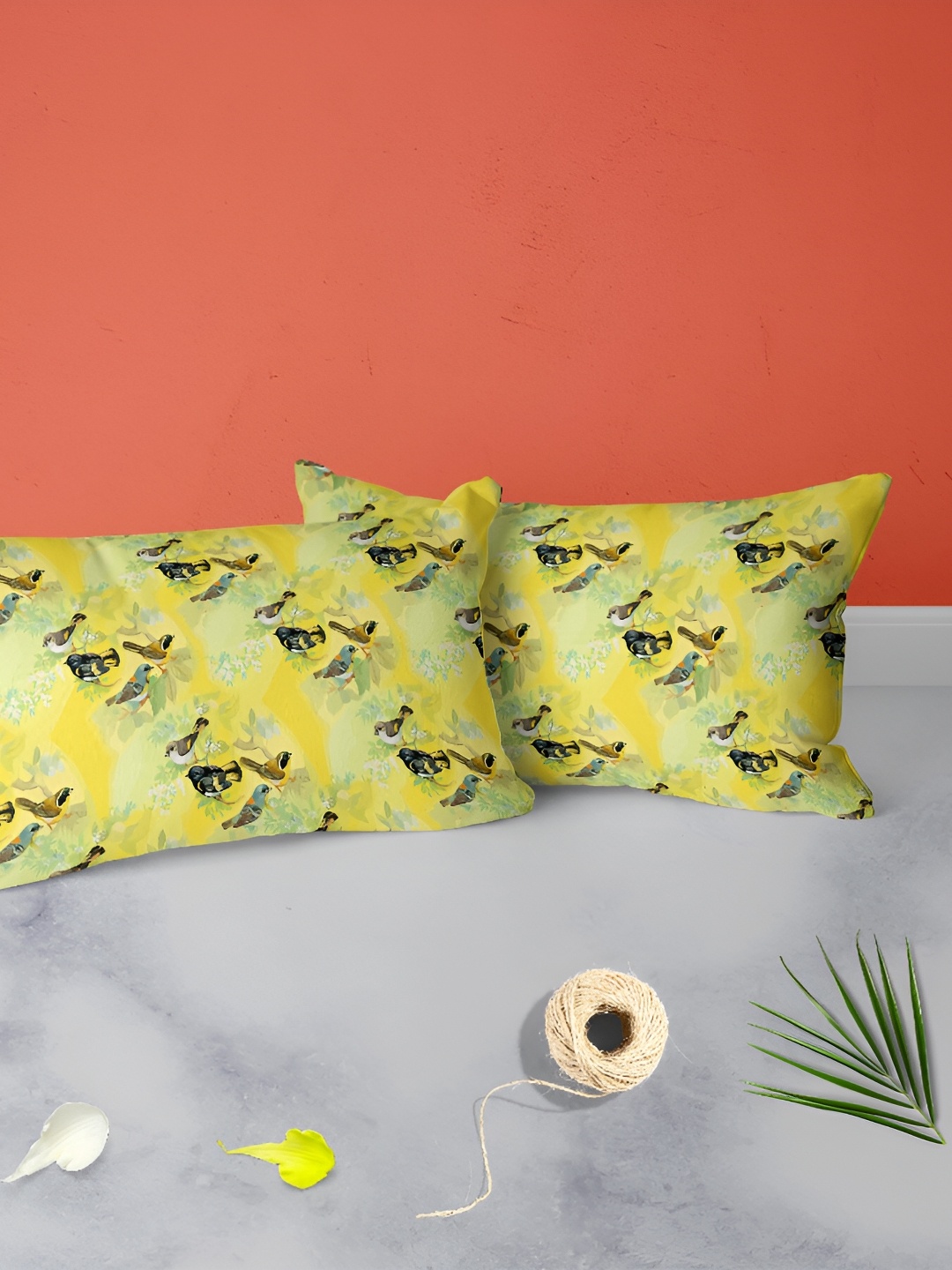 

ArtzFolio Yellow & Black 2 Pieces Abstract Printed Velvet Rectangle Pillow Covers