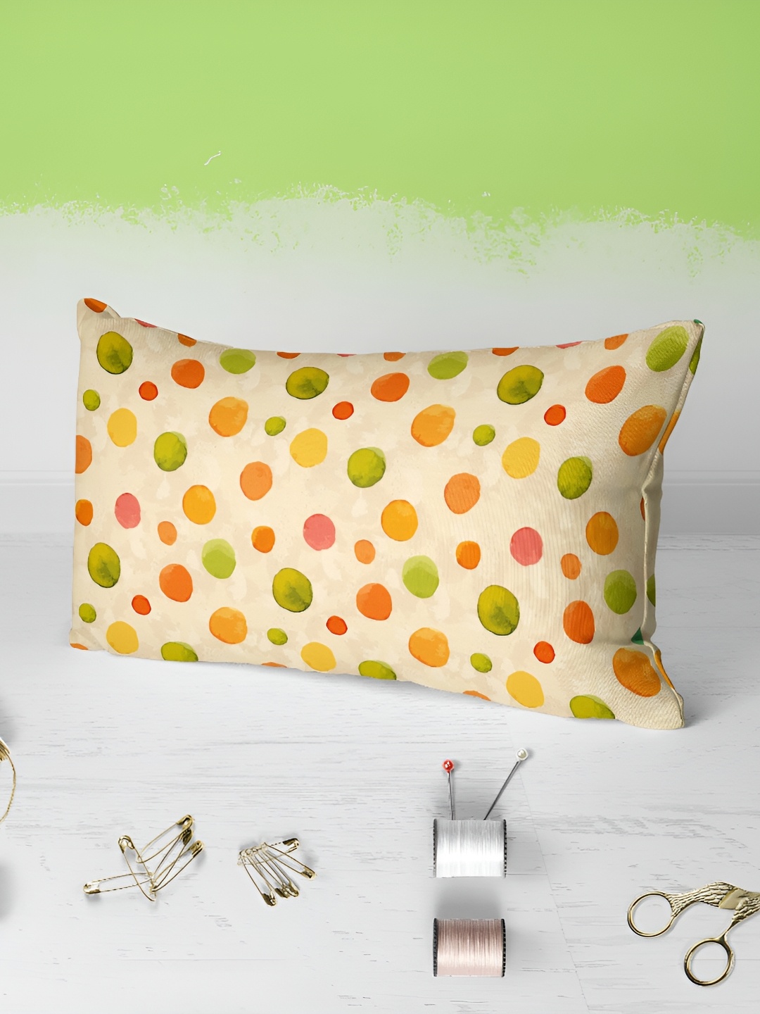 

ArtzFolio Beige & Orange 2 Pieces Rectangle Pillow Covers