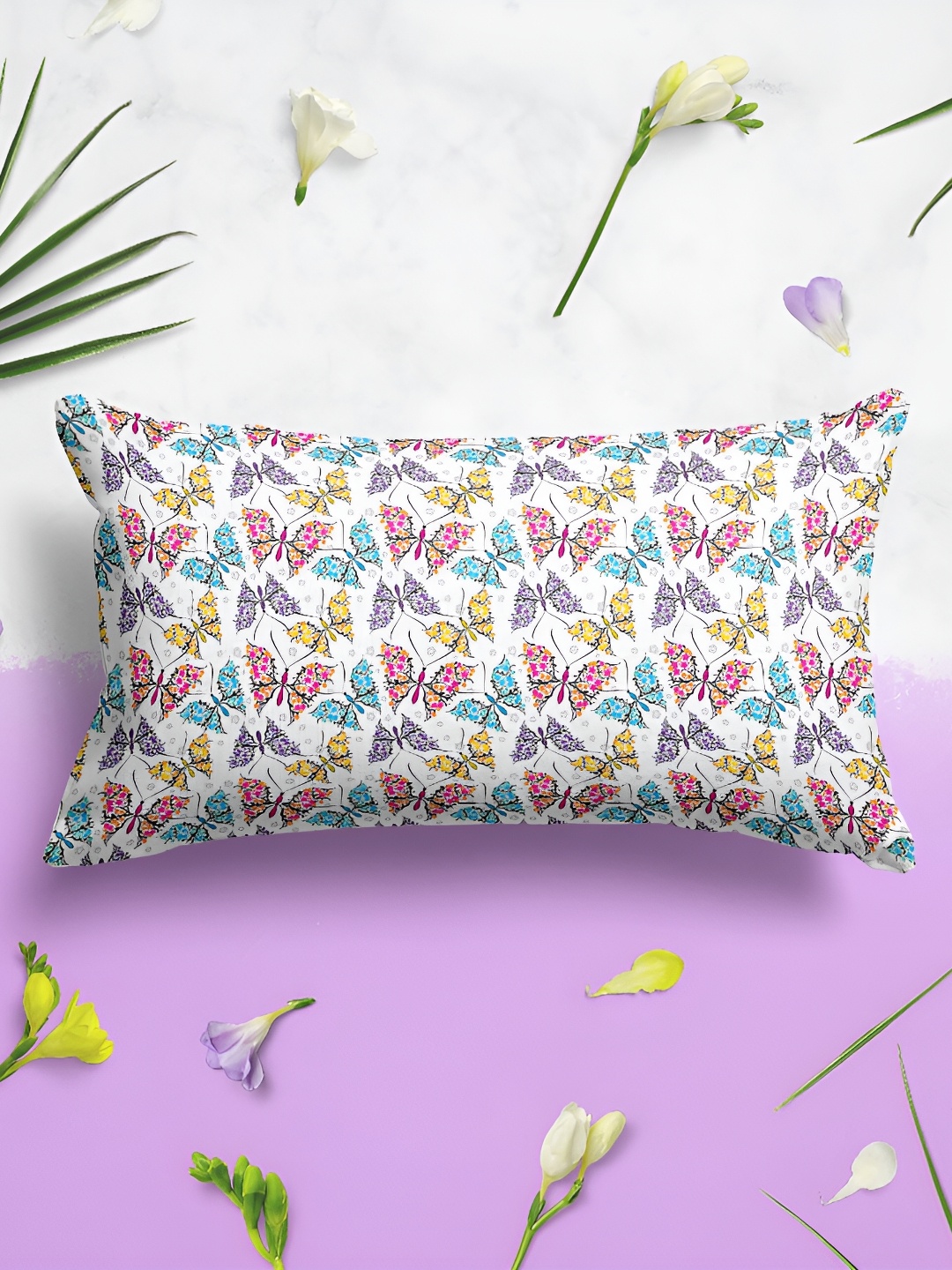 

ArtzFolio White & Blue 2 Pieces Abstract Rectangle Pillow Covers