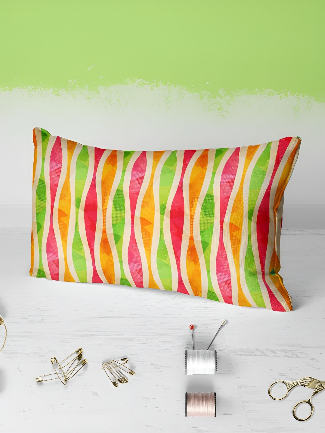 

ArtzFolio Pink & Green 2 Pieces Printed Velvet Rectangle Pillow Covers