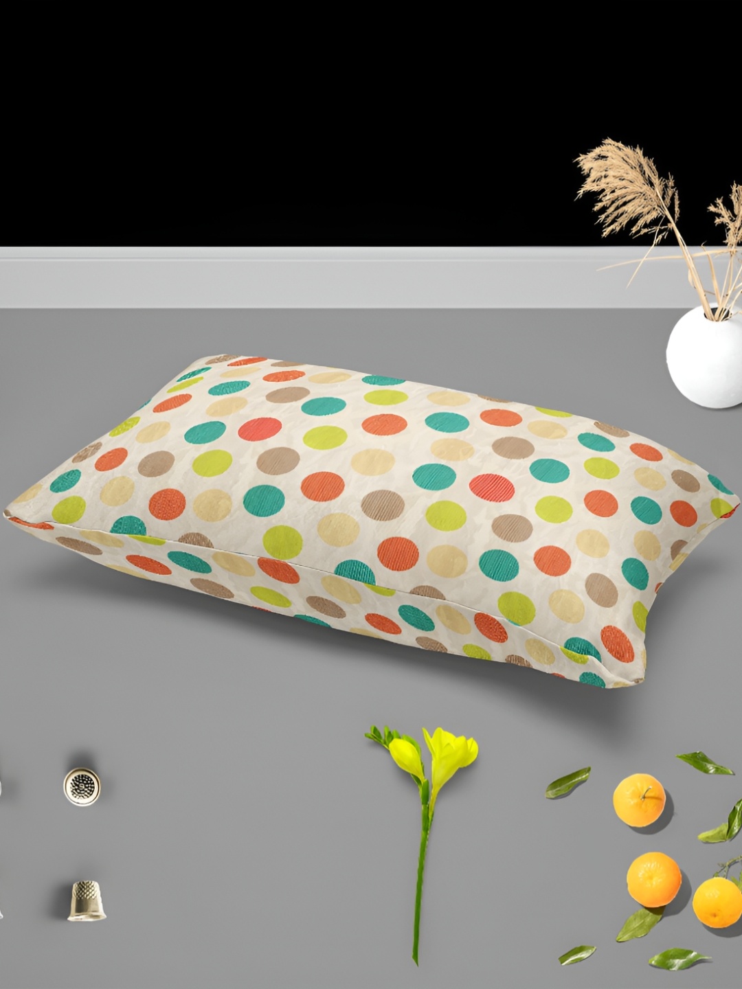 

ArtzFolio Retro Circles Beige & Green 2 Pieces Rectangle Pillow Covers