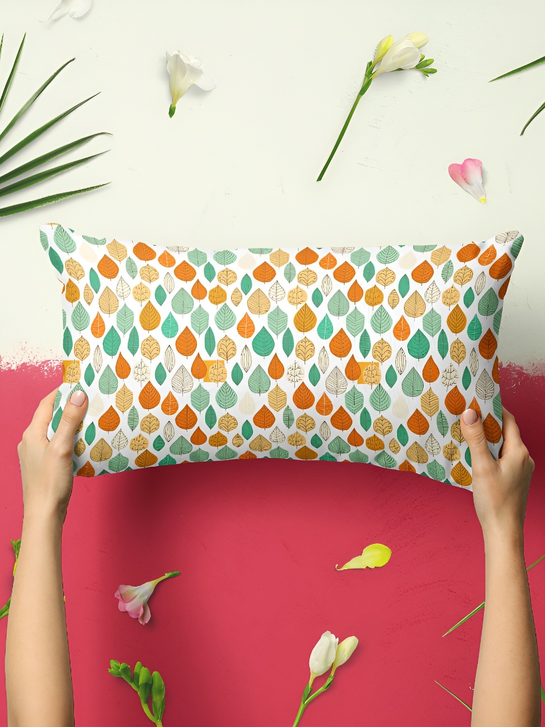 

ArtzFolio Green & Orange 2 Pieces Abstract Rectangle Pillow Covers