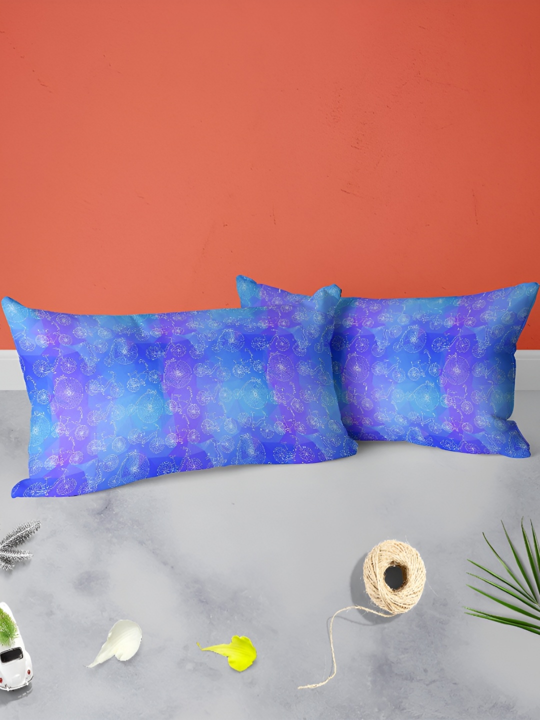 

ArtzFolio Blue 2 Pieces Abstract Printed Rectangle Pillow Covers