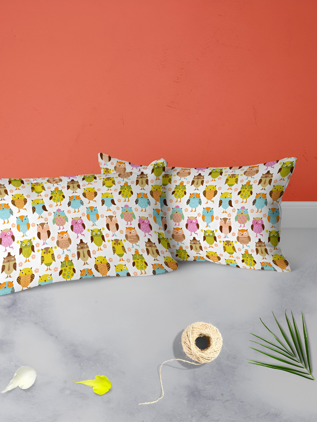 

ArtzFolio White & Brown 2 Pieces Abstract Printed Rectangle Pillow Covers