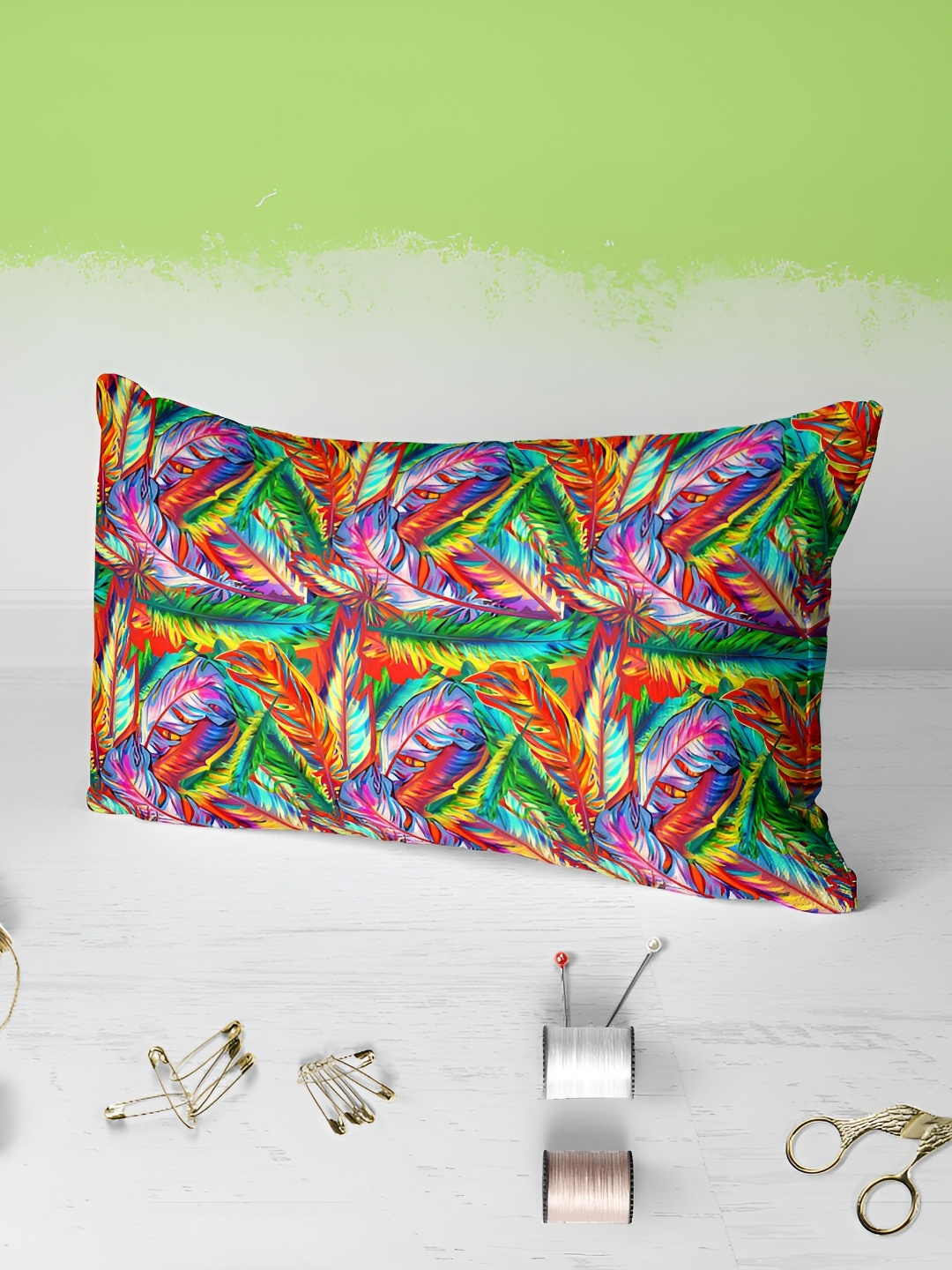 

ArtzFolio Red & Green 2 Pieces Abstract Rectangle Pillow Covers