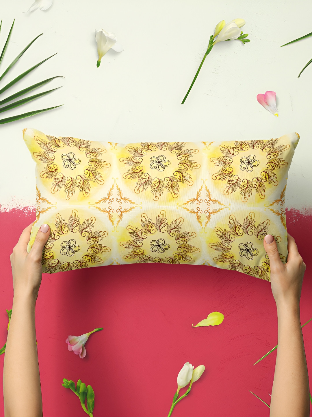 

ArtzFolio Yellow and Orange 2 Pieces Velvet Rectangle Pillow Covers
