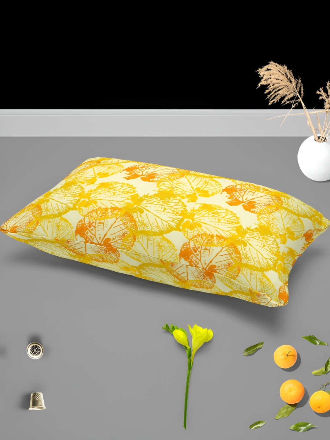 

ArtzFolio Yellow & White 2 Pieces Rectangle Pillow Covers