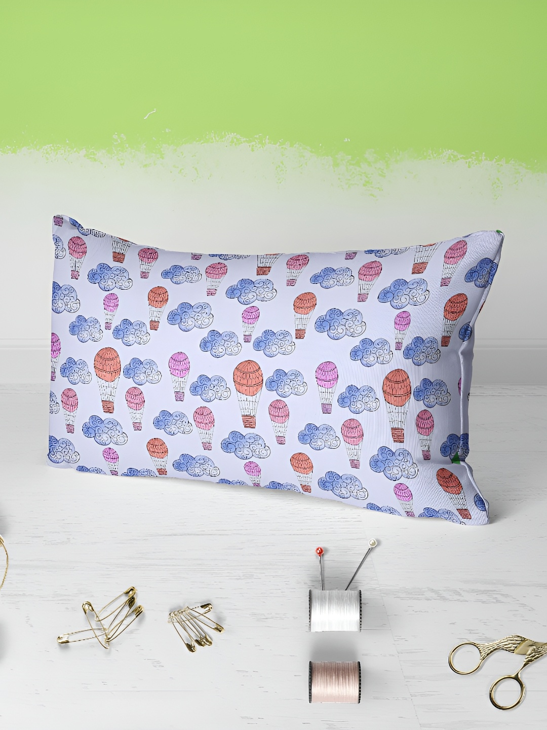 

ArtzFolio Blue & Pink 2 Pieces Abstract Printed Rectangle Pillow Covers