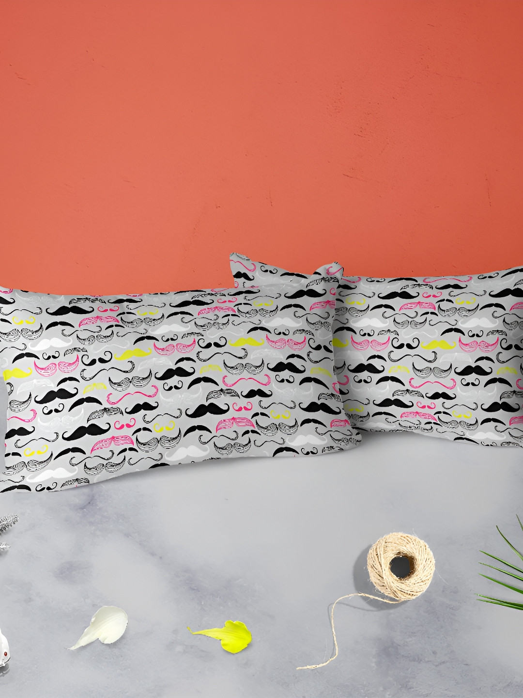

ArtzFolio Grey & Black 2 Pieces Printed Velvet Rectangle Pillow Covers
