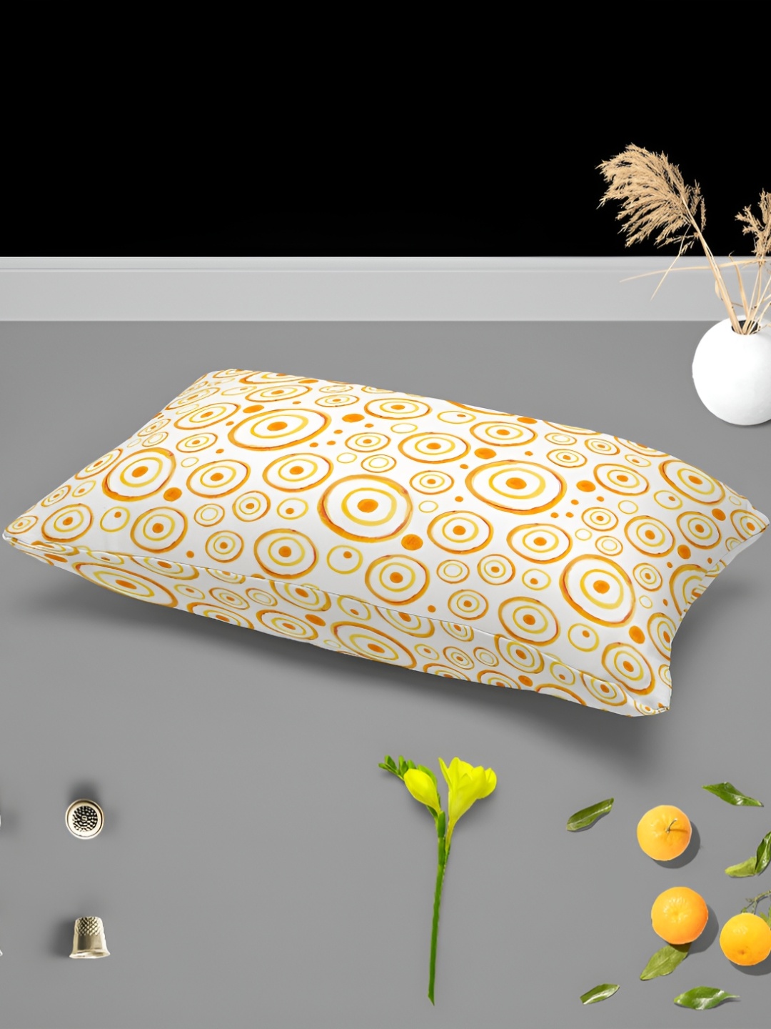 

ArtzFolio Yellow & White 2 Pcs Velvet Rectangle Pillow Covers