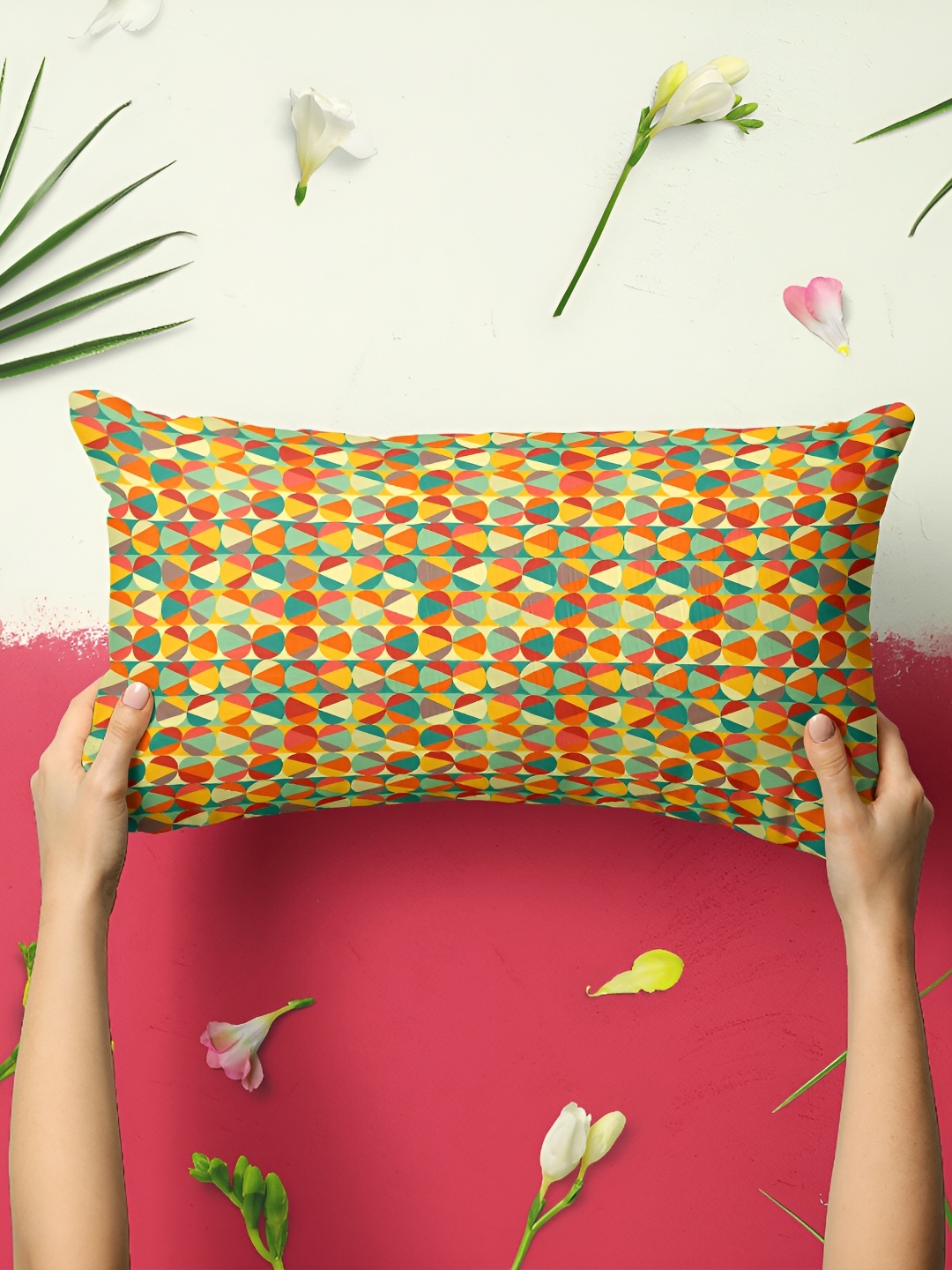 

ArtzFolio Red & Yellow 2 Pieces Abstract Cotton Rectangle Pillow Covers