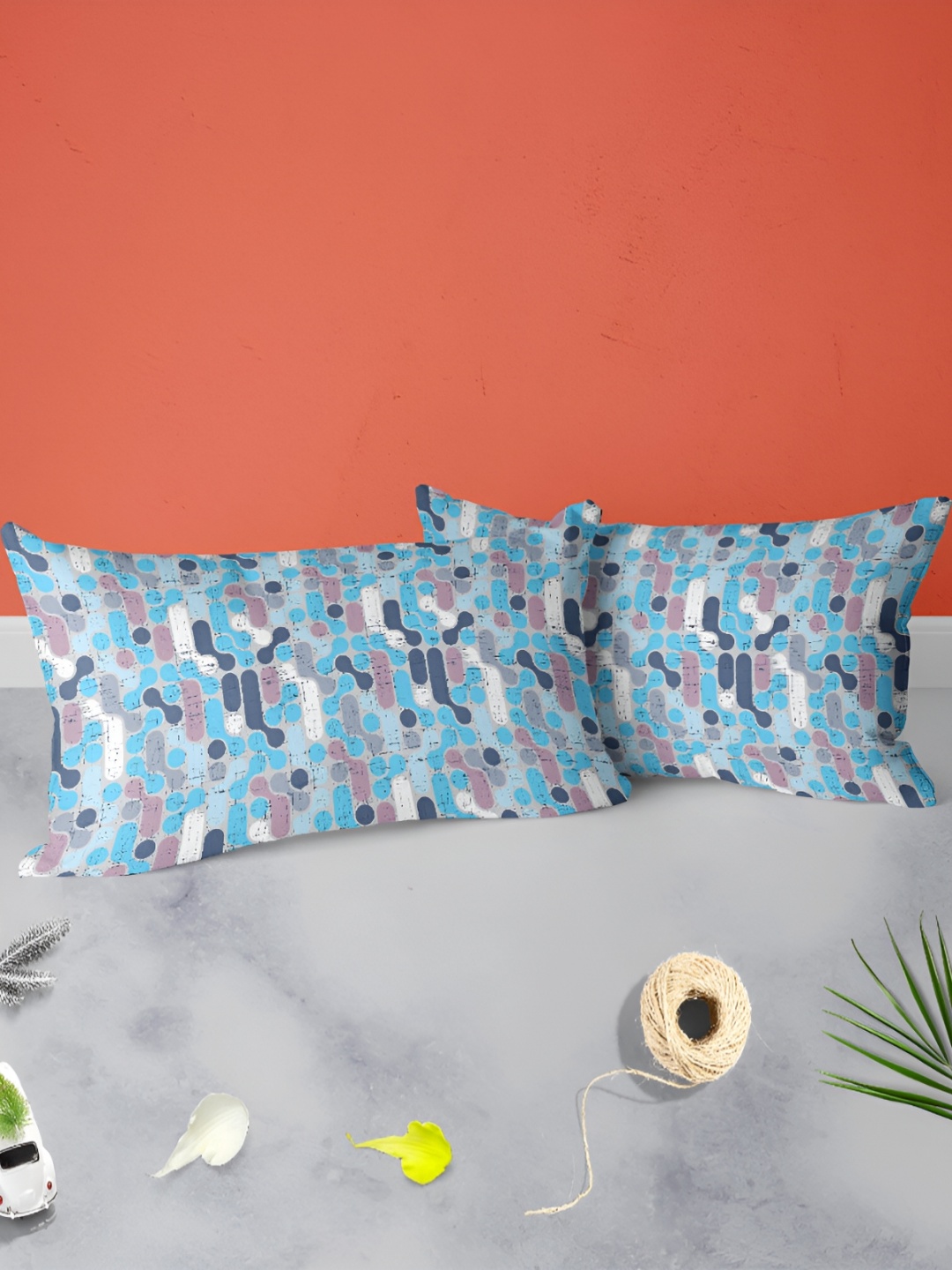 

ArtzFolio Blue & White 2 Pieces Rectangle Pillow Covers