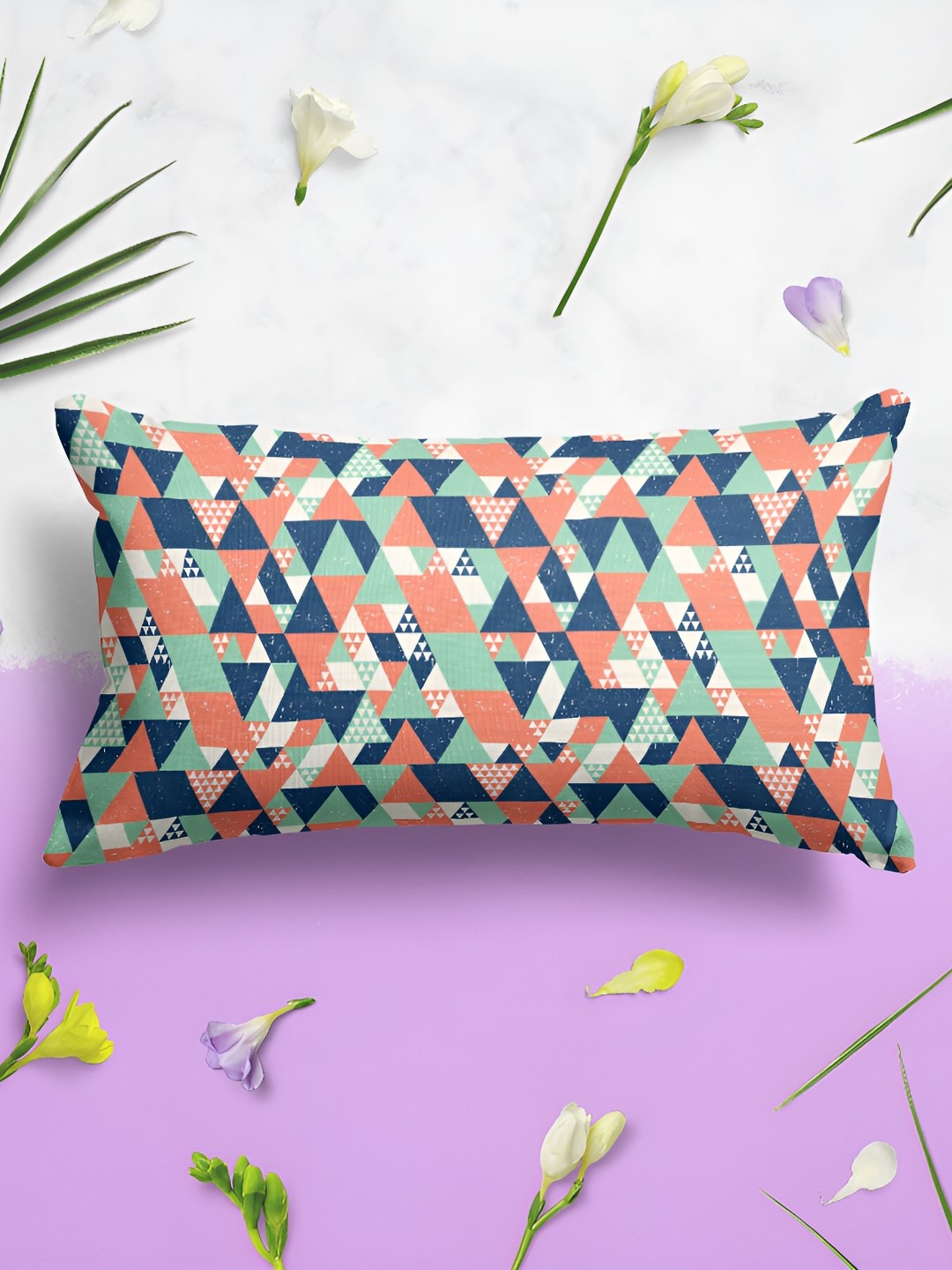 

ArtzFolio Blue & Brown 2 Pieces Geometric Printed Rectangle Pillow Covers