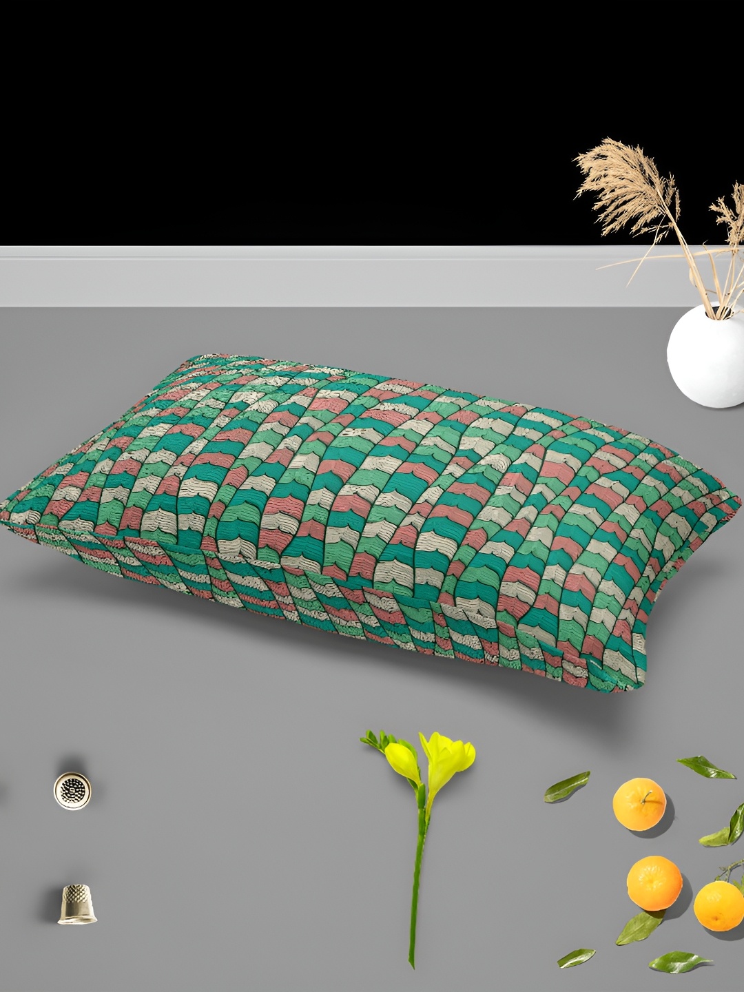 

ArtzFolio Green Pink 2 Pieces Abstract Printed Rectangle Pillow Covers